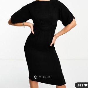 Closet London ribbed pencil midi dress